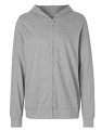 Hooded Sweater Neutral Unisex With Zip Sport Grijs